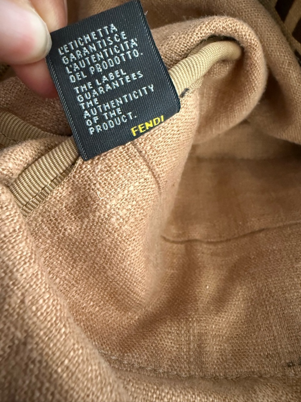 Fendi Tan & Brown FF Logo Tote Bag - Picture 8 of 16